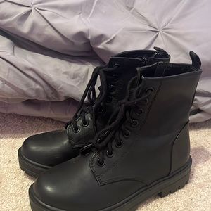 Black combat boots